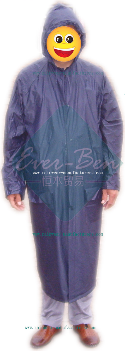 Long PVC raincoat for men-heavy duty raincoat